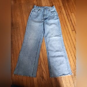 Denim Forum Light Wash Farrah Wide Leg Jeans